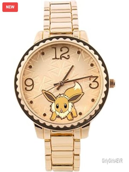 Pokemon Eevee Rose Gold Etched Metal Analog Watch